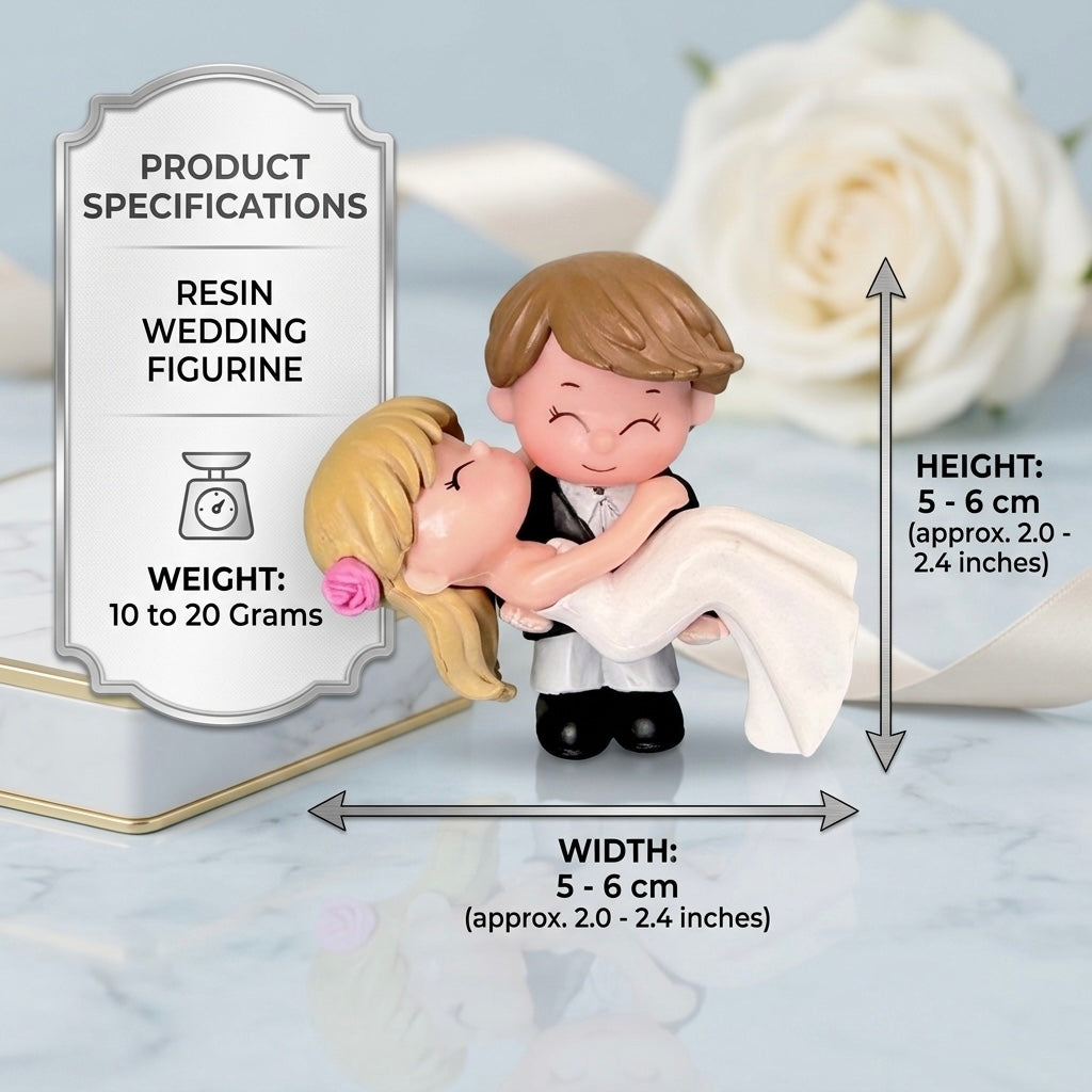 Mini Wedding Couple Resin Showpiece Bride & Groom Figurine