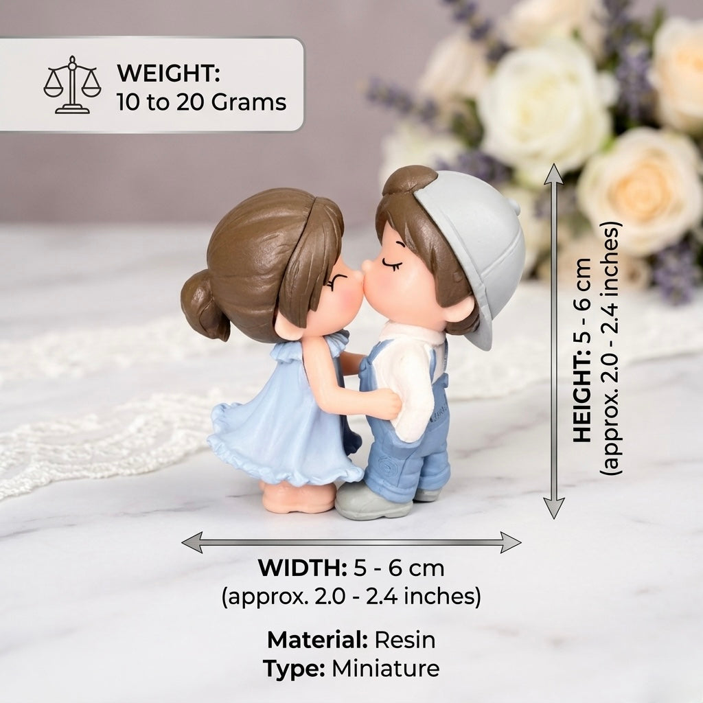 Mini Kissing Romantic Couple Resin Showpiece Love Figurine