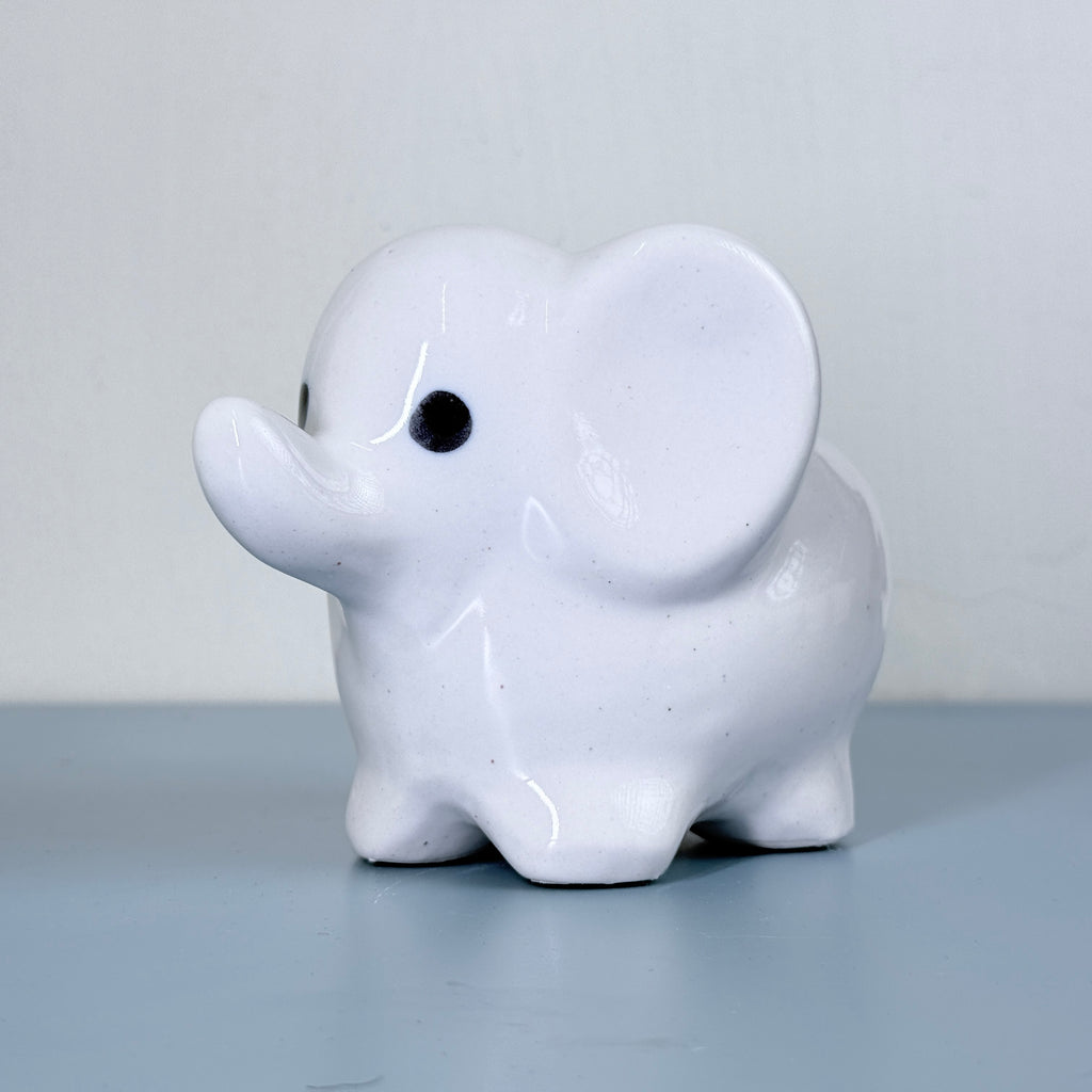 Minimalist White Elephant Ceramic Plant Pot | Cute Animal Succulent Planter for Home & Desk Decor
