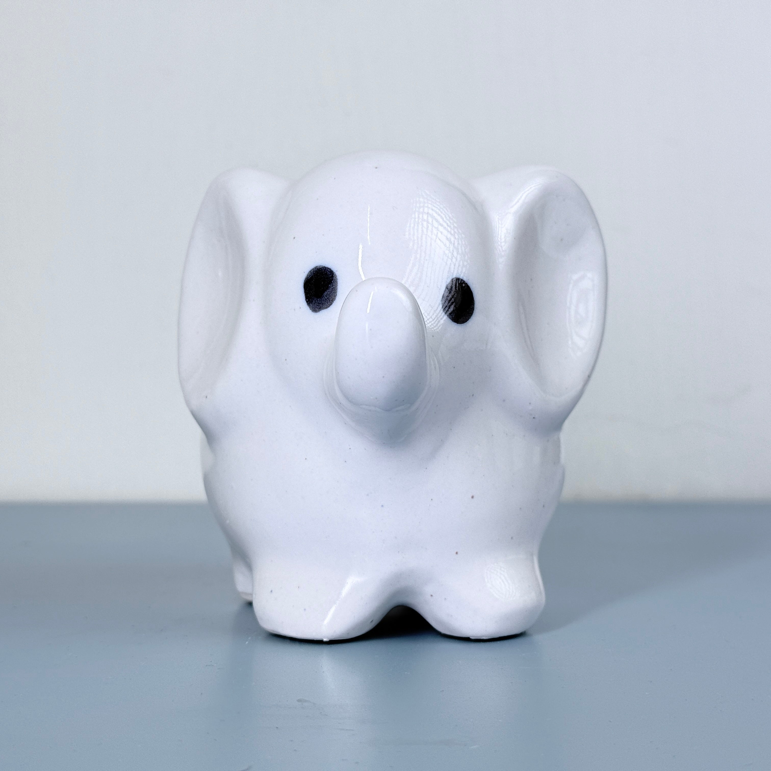Minimalist White Elephant Ceramic Plant Pot | Cute Animal Succulent Planter for Home & Desk Decor