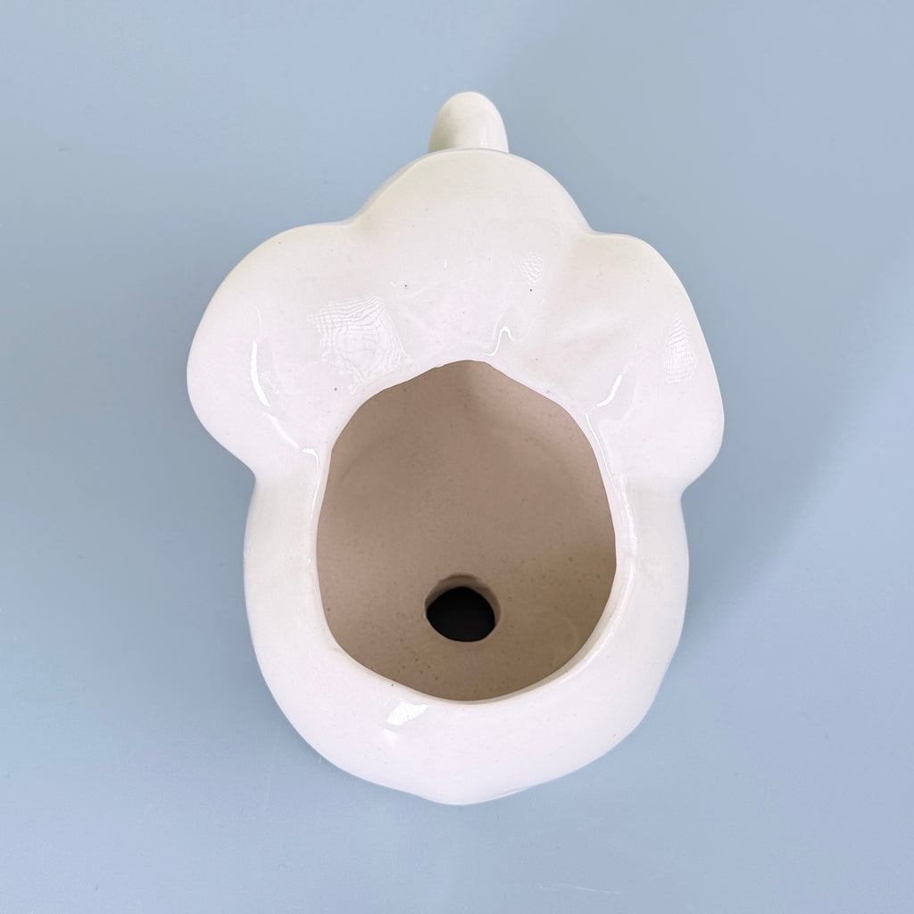 Minimalist White Elephant Ceramic Plant Pot | Cute Animal Succulent Planter for Home & Desk Decor