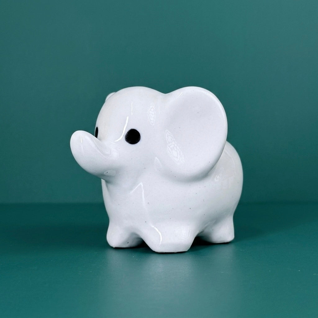 Minimalist White Elephant Ceramic Plant Pot | Cute Animal Succulent Planter for Home & Desk Decor