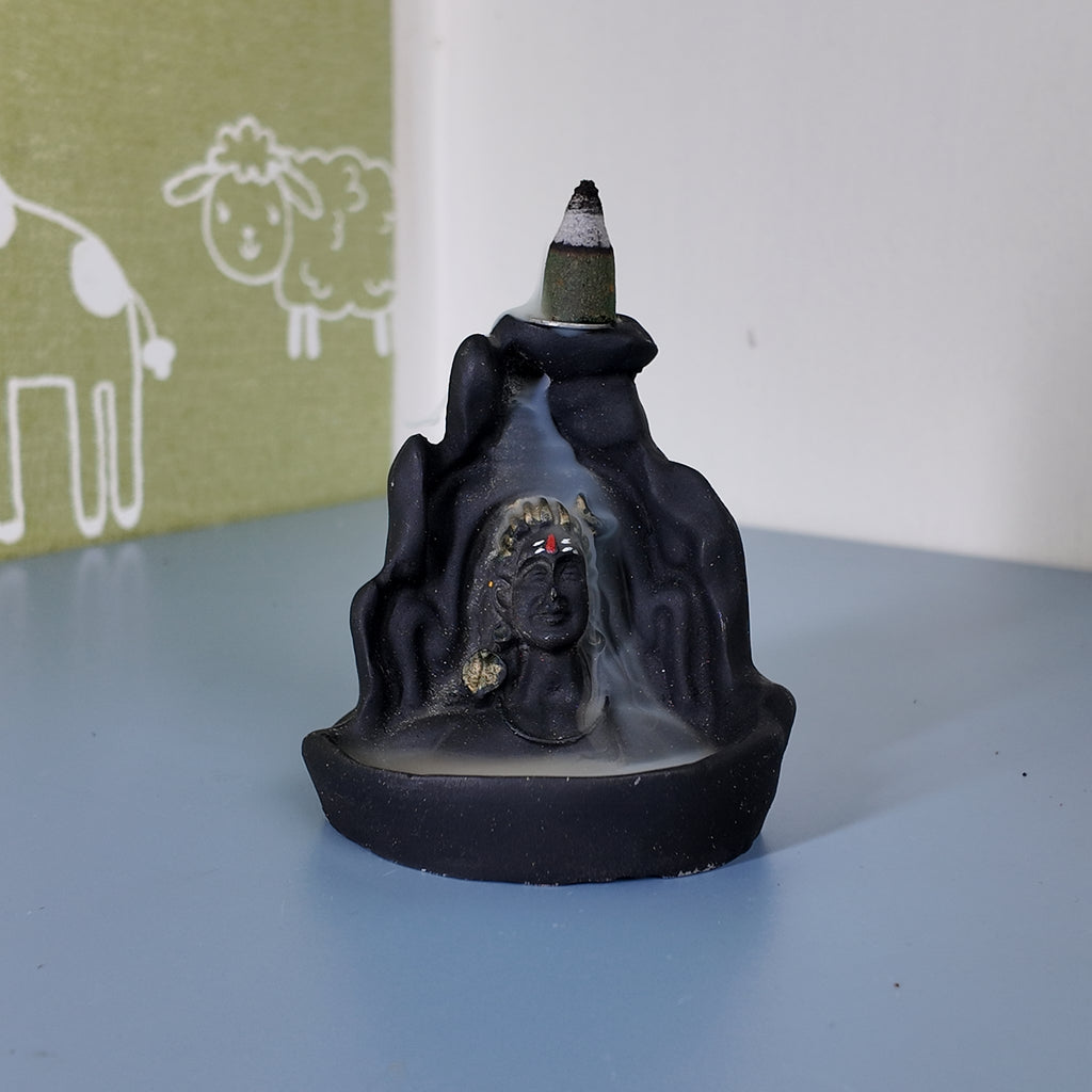 Shiv Parvat Backflow Incense Holder – Smoke Fountain Mahadev Decor